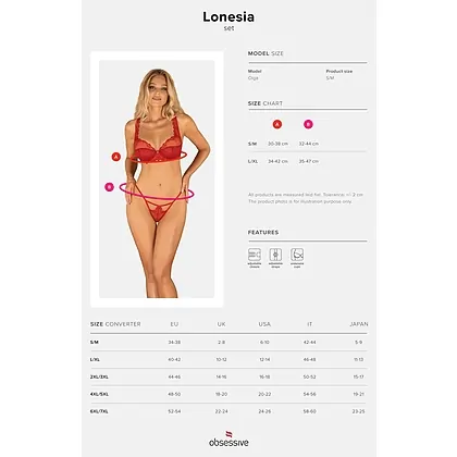 Set Obsessive Lonesia Roșu S-M