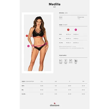 Set Obsessive Medilla Negru XS-S