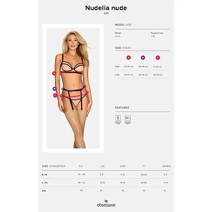 Set Obsessive Nudelia Noir Bej S-M