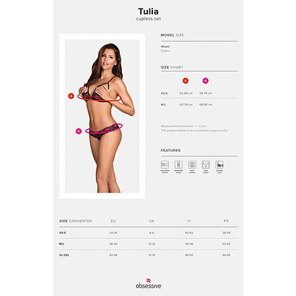 Set Obsessive Open Tulia Negru L-XL