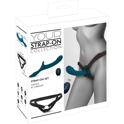 Set Strap-On You2Toys — 7 Moduri, Reîncărcabil Albastru