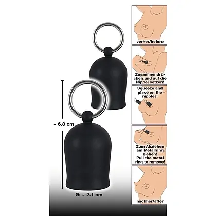 Stimulator Sfârcuri Suckers Negru