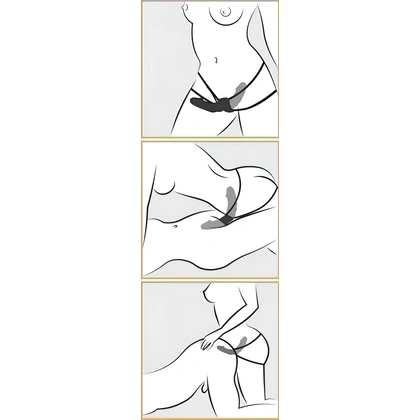 Strap-On Cu Vibrații Double Delight Negru