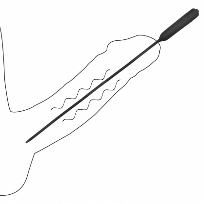 Vibrating Plug Extra Long Urethral Sounding Negru