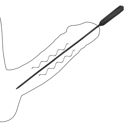 Vibrating Plug Extra Long Urethral Sounding Negru
