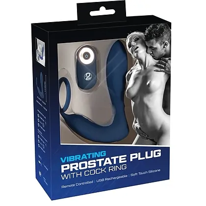Vibrating Prostate Plug With Ring Albastru