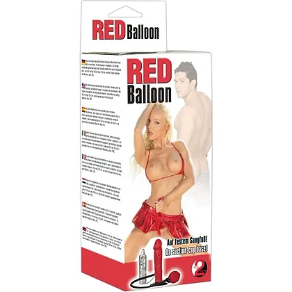 Vibrator Balloon Inflatable Dildo Roșu