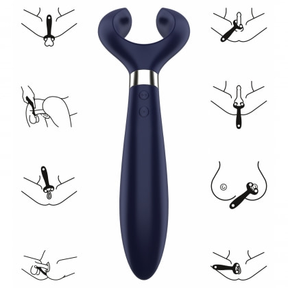 Vibrator Cuplu Partner Multifun 3 Albastru