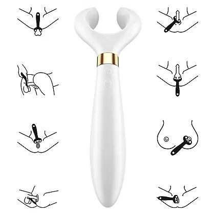 Vibrator Pentru Cuplu Multifun 3 Alb