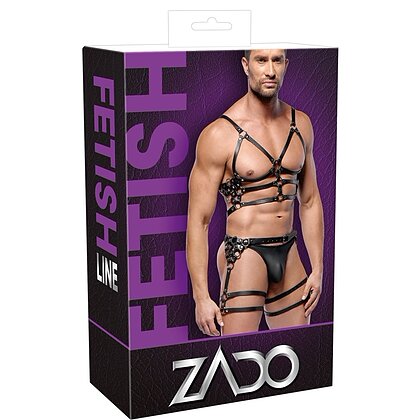 ZADO Set Hamuri Din Piele Reglabile cu Detalii Metalice M-L Negru M-L