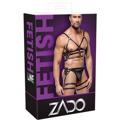 ZADO Set Hamuri Din Piele Reglabile cu Detalii Metalice M-L Negru M-L