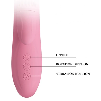 Rabbit Chris Rotativ Reîncărcabil cu Limbă și Braț Pentru Clitoris Roz