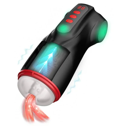 Raven Masturbator Automat Reîncărcabil cu Sucțiune și Vibrații Negru
