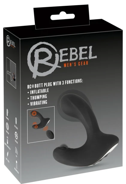 Rebel Plug Anal Gonflabil — 3 Motoare, 10 Moduri, USB Negru