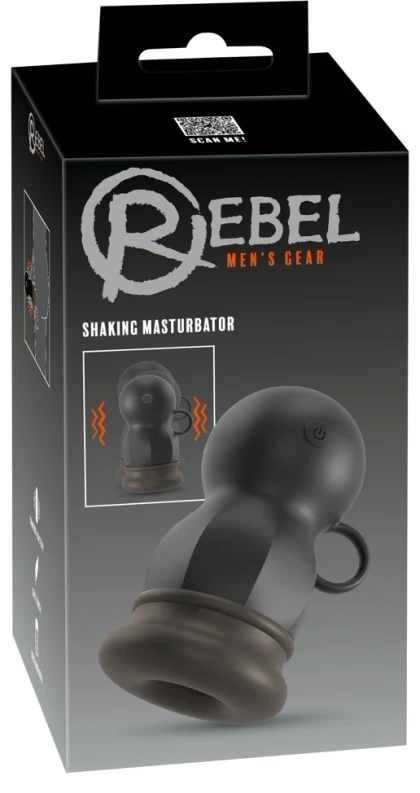 Rebel Shaker – Masturbator cu Scuturare 3 Trepte, Reîncărcabil Negru