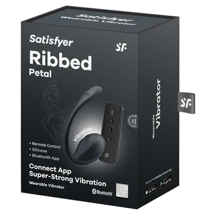 Ribbed Petal Satisfyer — 12 Programe, silicon Moale, Impermeabil Negru
