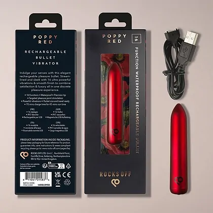 Rocks-Off - Rechargeable Bullet Vibrator - Poppy Red