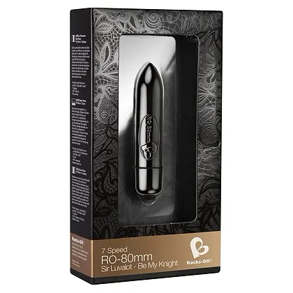 Rocks-off RO-80mm 7 Funcții Mini Vibrator Argintiu Negru