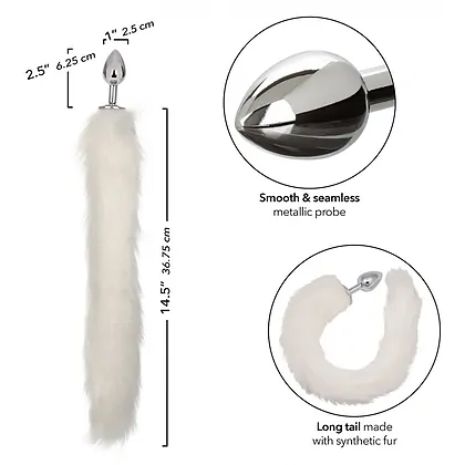 CalExotics Running Wild – Plug Metalic cu Coadă Albă 36.75cm