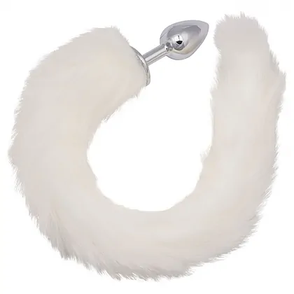 CalExotics Running Wild – Plug Metalic cu Coadă Albă 36.75cm