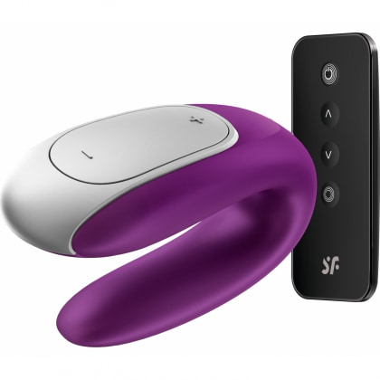 Vibrator Smart Satisfyer Double Fun pentru Cupluri Mov