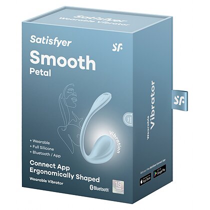 Satisfyer Smooth Petal Connect Vibrator Purtabil 12 Moduri Albastru