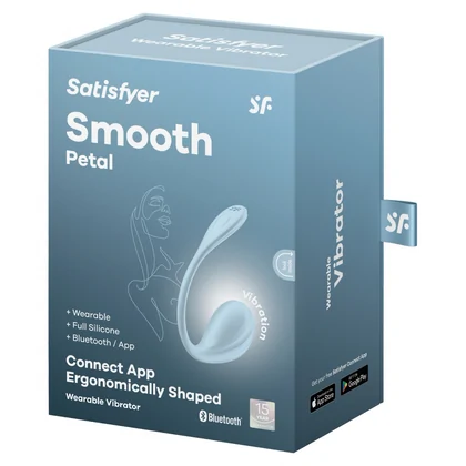 Satisfyer Smooth Petal Connect Vibrator Purtabil 12 Moduri Albastru