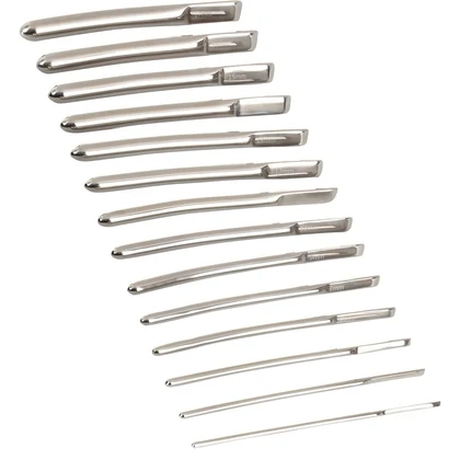 Set 14 Dilatatoare Oțel Inoxidabil cu Etui Organizator Argintiu