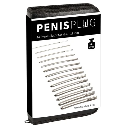 Set 14 Dilatatoare Oțel Inoxidabil cu Etui Organizator Argintiu