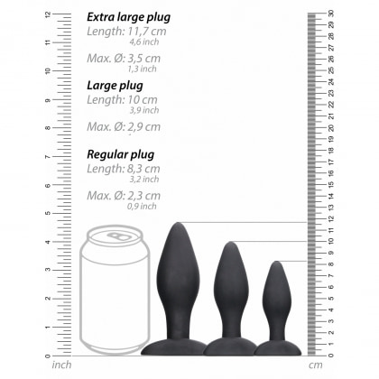 Set 3 Dopuri Anale Apex Negru