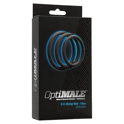 Set 3 Inele Pentru Penis OptiMALE C-Ring Thin Gri