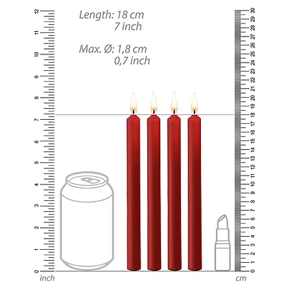 Set 4 Lumânări Teasing Wax Large Roșu