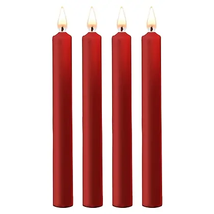 Set 4 Lumânări Teasing Wax Large Roșu