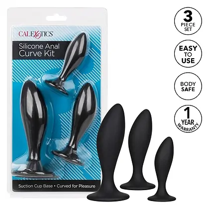 Set Anal Plug Silicone CalExotics Negru