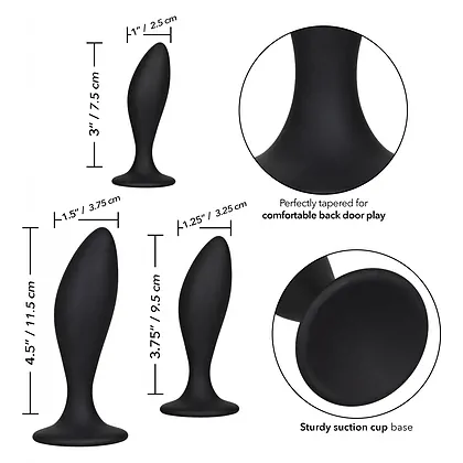 Set Anal Plug Silicone CalExotics Negru