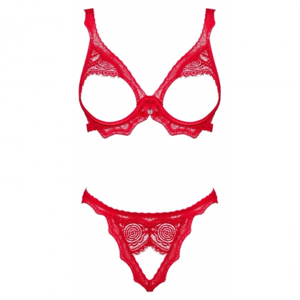 Set Decupat Obsessive Bergamore Roșu XS-S