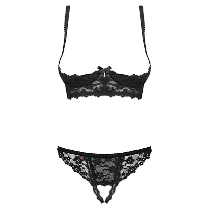 Set Fara Cupe Obsessive Letica Negru L-XL