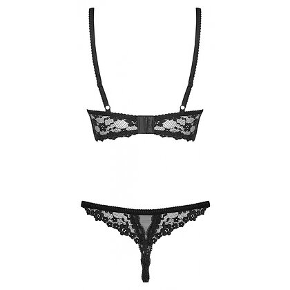 Set Fără Cupe Obsessive Letica Negru S-M