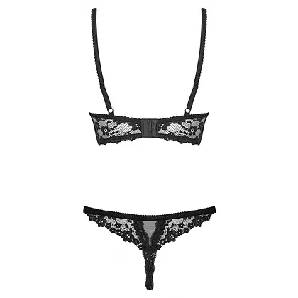 Set Fără Cupe Obsessive Letica Negru S-M