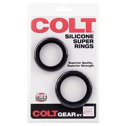 Set Inele Penis COLT Silicone Super Rings Negru