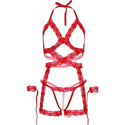 Set Leg Avenue Cami Cuffs Roșu XS-L