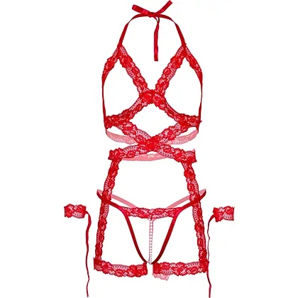 Set Leg Avenue Cami Cuffs Roșu XS-L