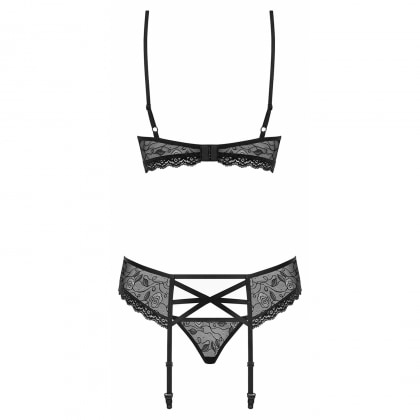 Set Lenjerie Intimă Obsessive 818-SEG Negru L-XL
