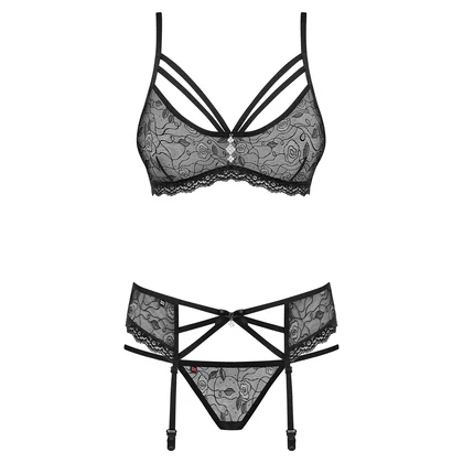 Set Lenjerie Intimă Obsessive 818-SEG Negru S-M