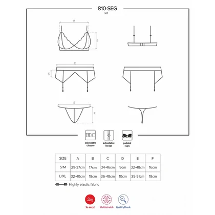 Set Obsessive 810-SEG Negru S-M