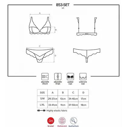 Set Obsessive 853-SET Roșu L-XL