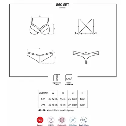 Set Obsessive 860-SET Rosu S-M