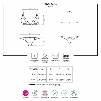 Set Obsessive 870-SEC Roșu S-M