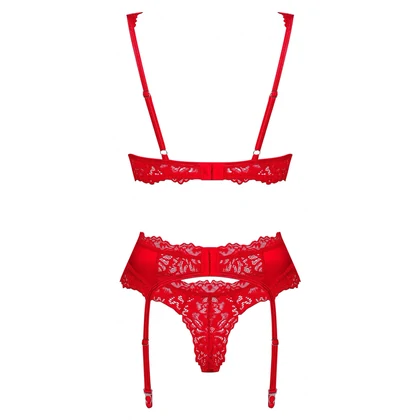 Set Obsessive Amor Cherris 3 Piese Roșu S-M