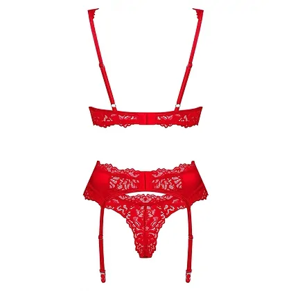 Set Obsessive Amor Cherris 3 Piese Roșu S-M